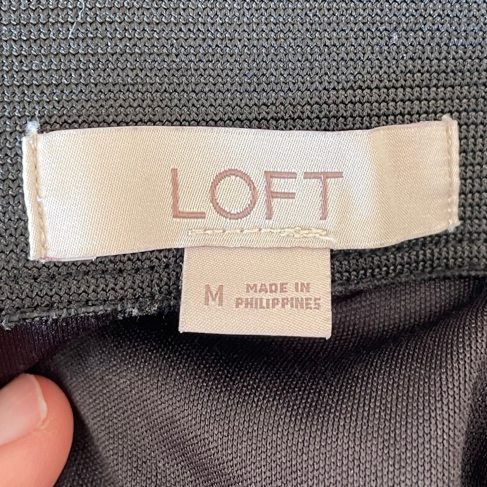 Loft Black White Diamond Pattern Lined Mini Skirt… - image 5